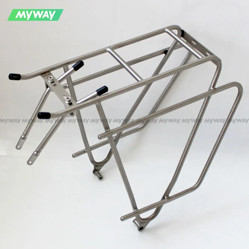 

MYWAY Ultra Light Titanium Alloy Rear Shelf for MTB Bike Luggage Rack Carrier Mountain Travel Ti Bicycle Luggage Holder