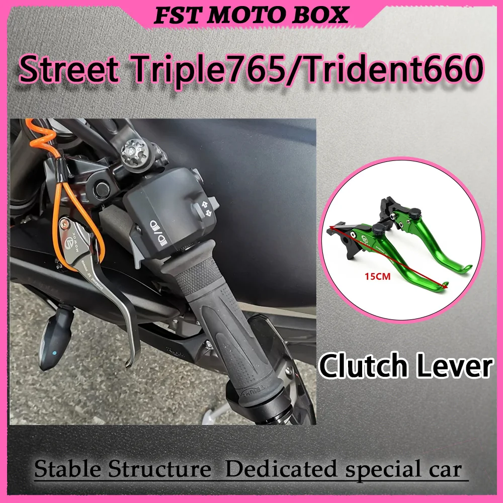 FOR Trident660 Street Triple765 Short 2-Finger Brake Clutch Levers CNC Adjustable Racing Horns Non-Destructive Modification Part