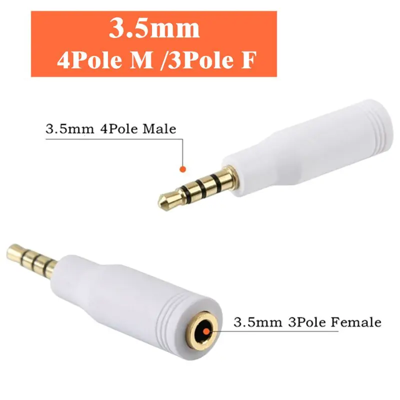 DC3.5mm/2.5mm 3-Pole/4-Pole Male Female Audio Adapter 2.5mm to 3.5mm Mobile Computer Tablet Adapter