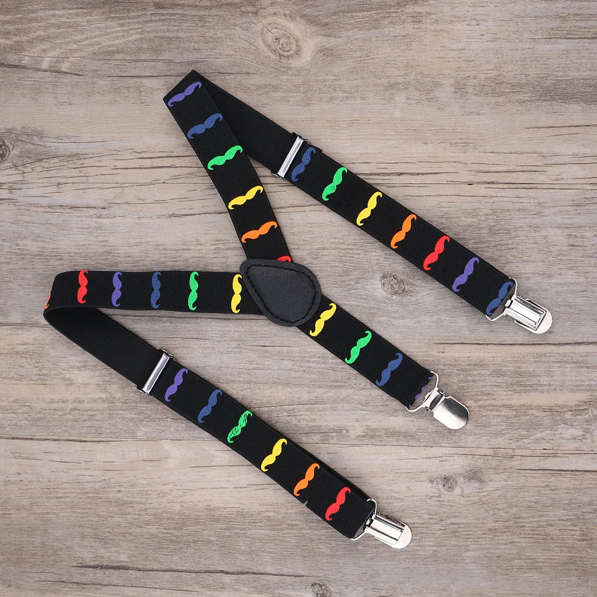 

Kids Suspenders Braces Y Shape Elastic Adjustable Belt 3 Clip Buckle Beard Pattern Black Colorful Children Boys Girls Suspenders