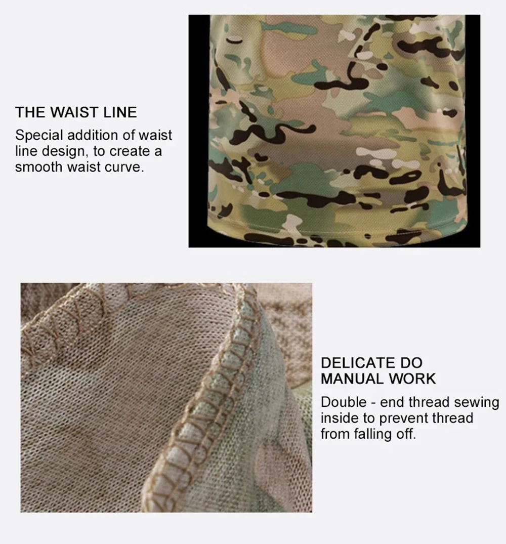 Outdoor-Sport Herren T-Shirts 3D Camouflage Schnelltrocknend O-Ausschnitt Kurzarm Oberteile Shirt Camo Wandern Jagd T-Shirt 2026 Mode – Detail 7