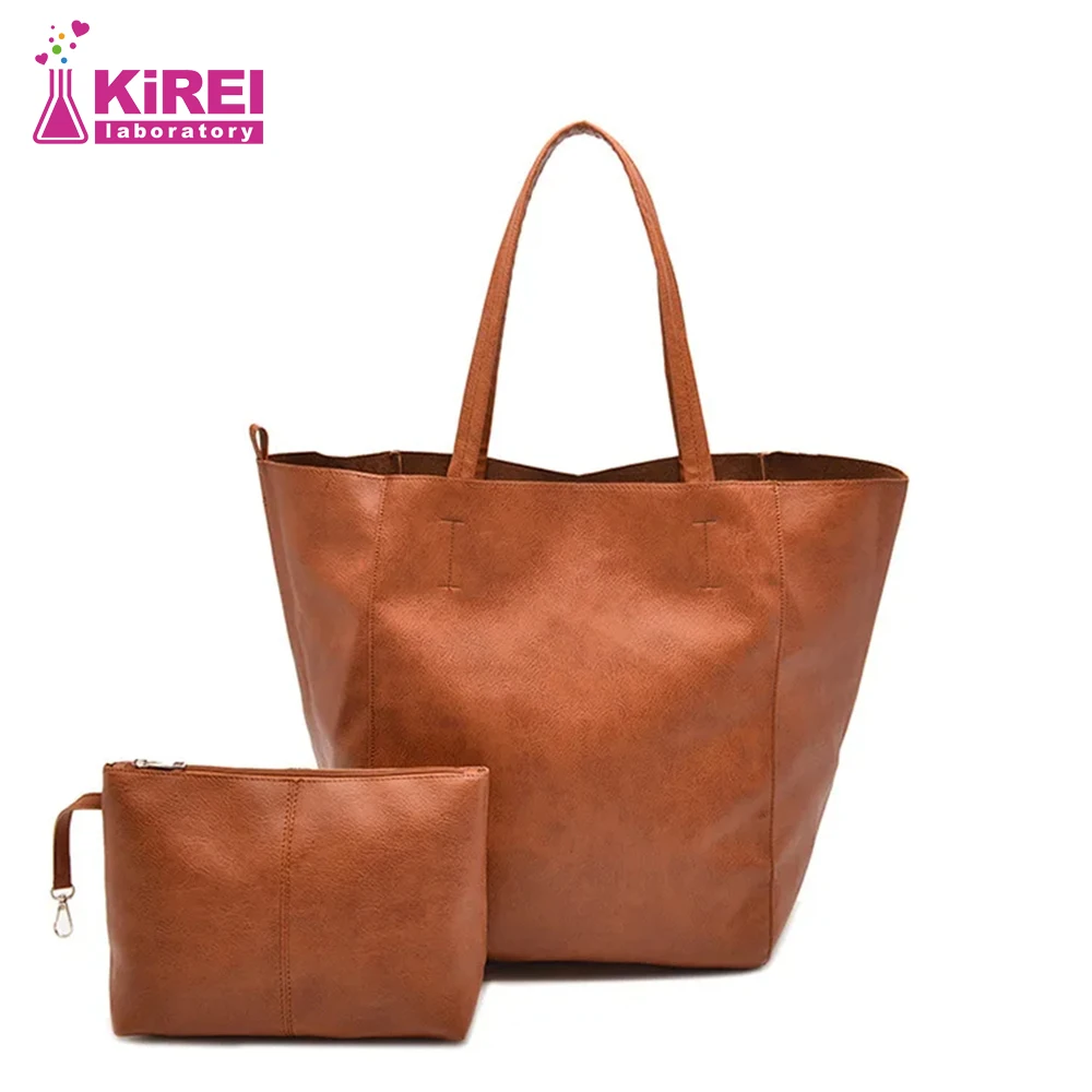 

Retro Simple Soft PU Leather Tote Bag Large Capacity Commuting Shoulder Bag Female Trendy Handbag For Women
