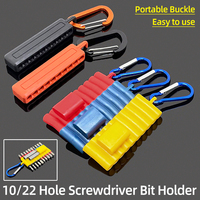 1/4” Hex Shank Screwdriver Bit Holder Portable 10/22 Holes Storage Case Organizer Screw Driver Head Drill Bits Stand Case Tools