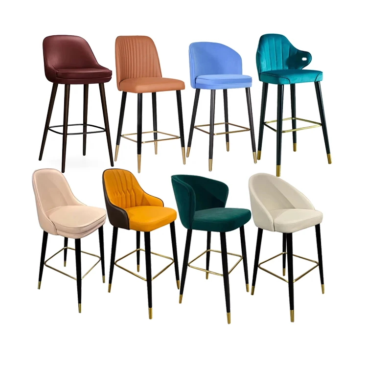 

Factory Custom Size Commercial Modern bar Furniture Counter Chair Nordic Kitchen High bar Stool Chairs