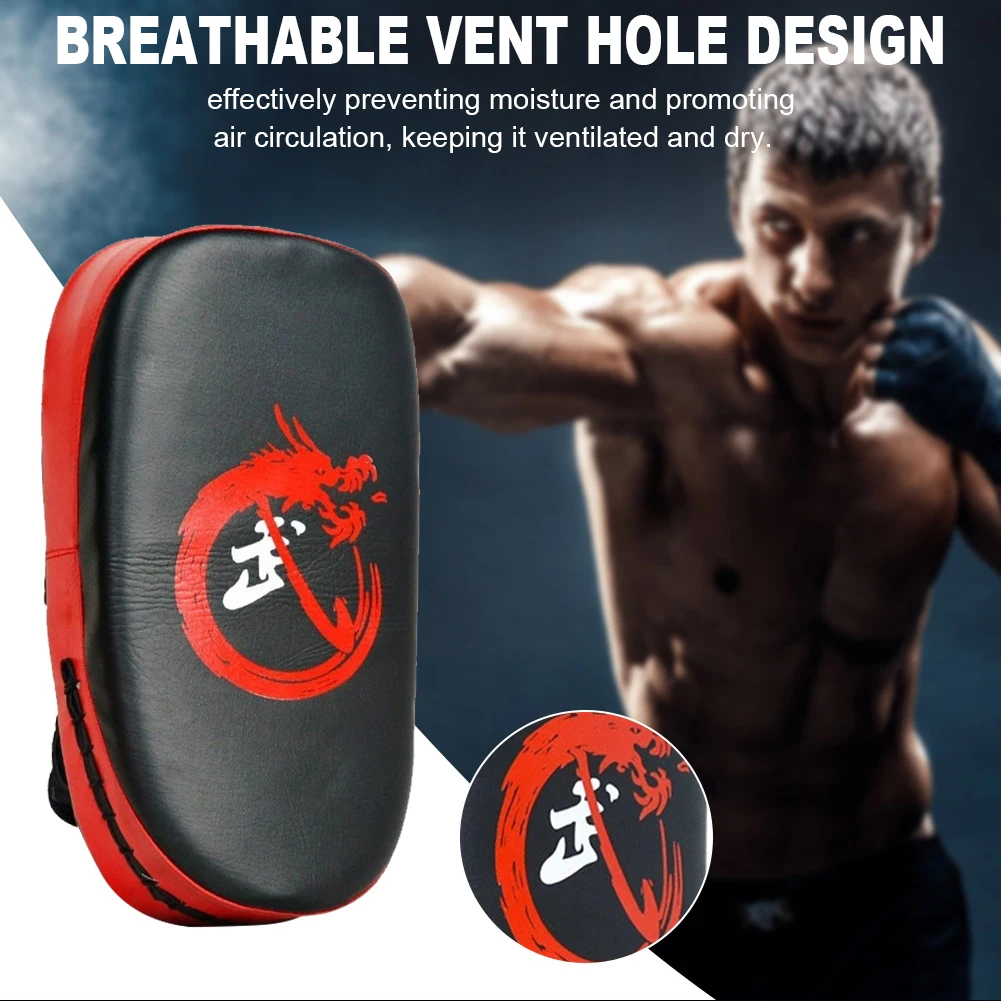 PU Leather Hand Foot Kicking Pad Bag Curved Kick Target for Muay Thai Taekwondo Martial Arts Training