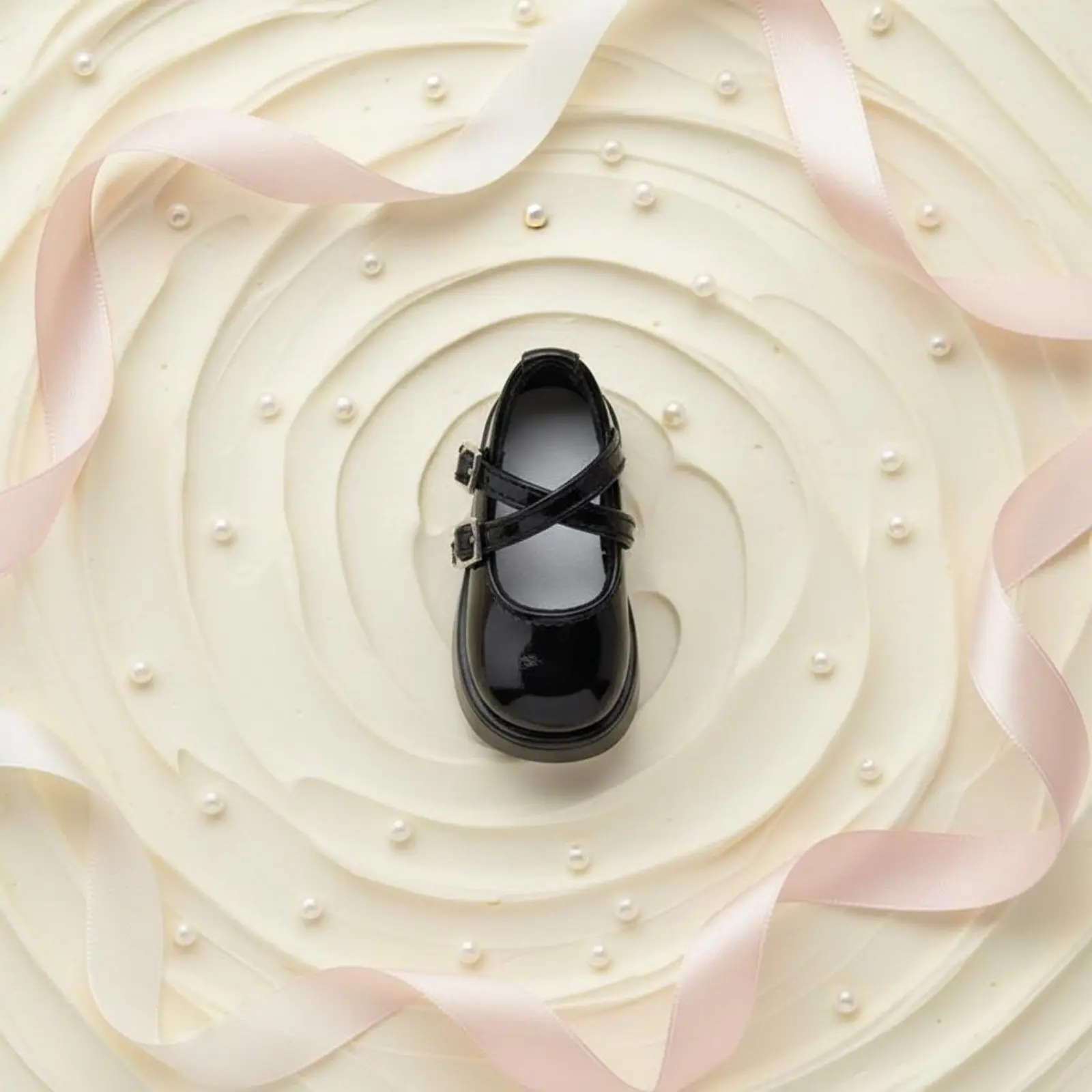 BJD Doll Shoe Thick Sole BJD Platform Shoes Miniature Dress Shoe Realistic Figure Footwear Glossy Finish