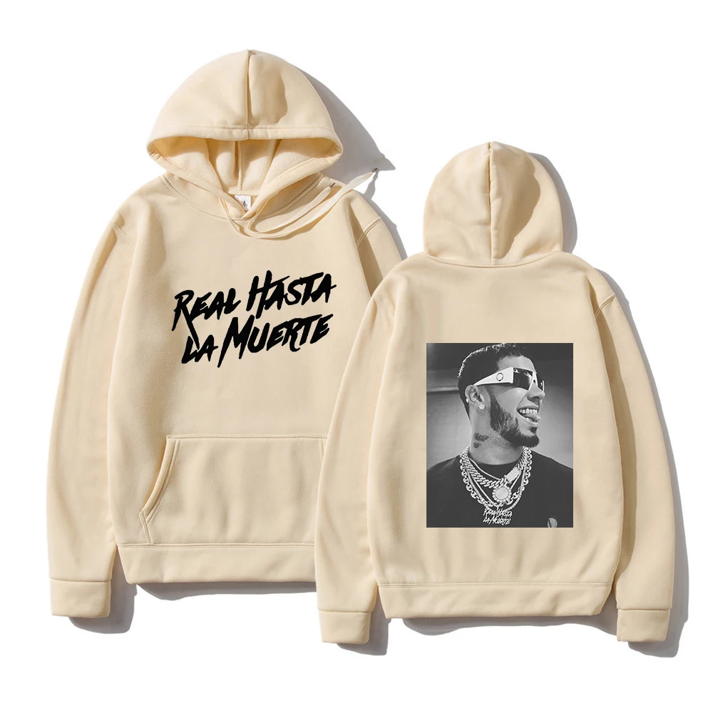 Anuel AA Printed Hoodies Unisex Sweatshirt Coat Real Hasta La Muerte Casual Tracksuit Men Women Pullover Hoodie y2k Clothing