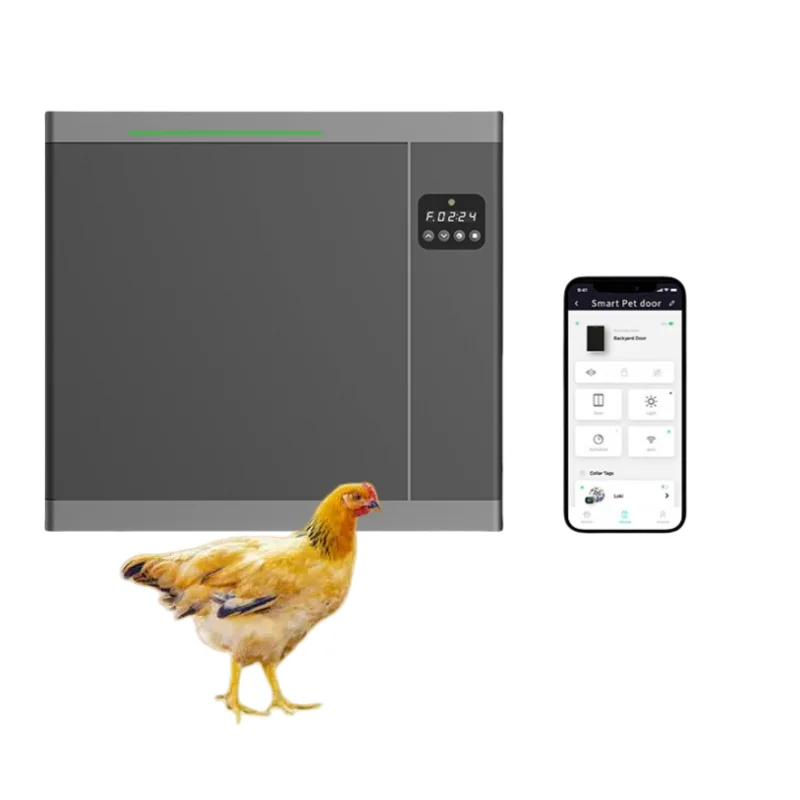 Automatic Chicken Coop Door Solar Powered Automatic Chicken Door with Timer Control & Light Sensor Aluminum Alloy Chicken Door