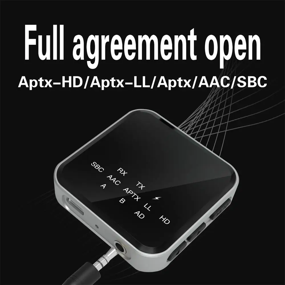 บลูทูธ5.2ตัวรับสัญญาณเครื่องส่งสัญญาณ Adaptive Latency ต่ำแฮนด์ฟรีไร้สายสเตอริโอเพลงอะแดปเตอร์ไมโครโฟน