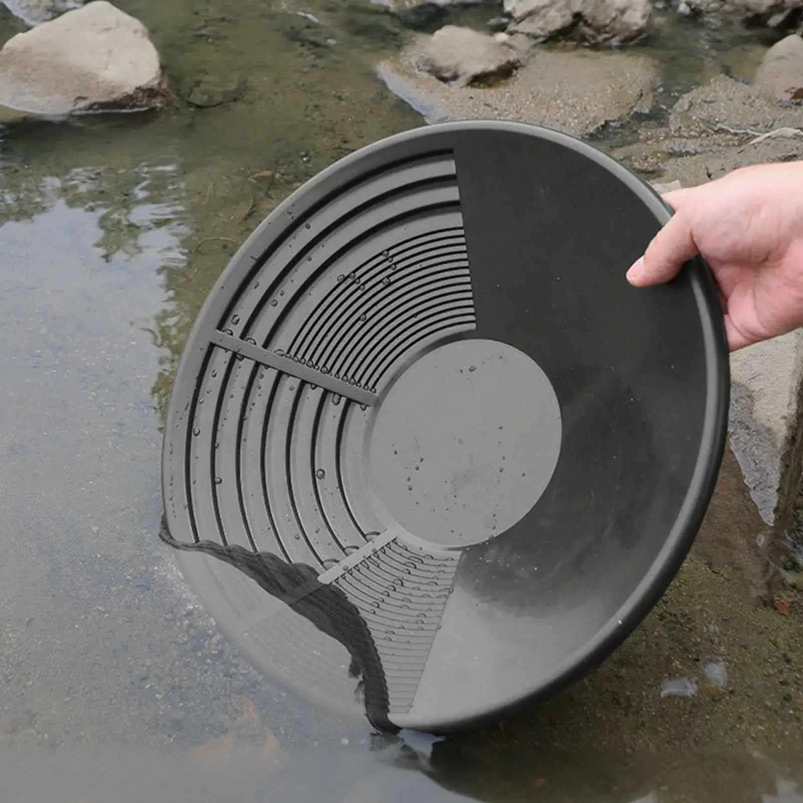 Gold Pan Mining Tool Ergonomic Gold Panning Tool for Turbulence Digging River Bedrock Mountain Outdoors Exploration