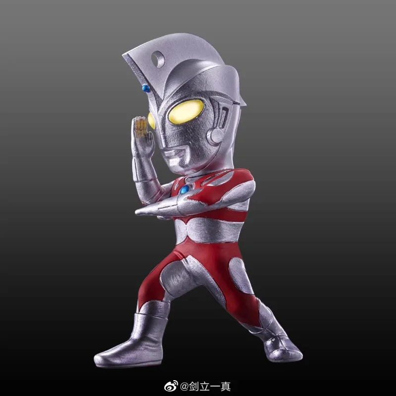 Ultraman Ultraman Ace Ultraman Agul BANDAI Figur Anime Kawaii Desktop Q-versi Ornamen Mainan Model Figur Aksi