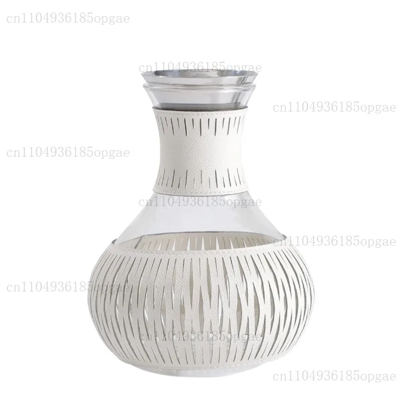 Vaisselle pratique haut de gamme Beige Treasure lente, bouteille d'eau comestible enveloppée de cuir et ornements de flacon Thermos