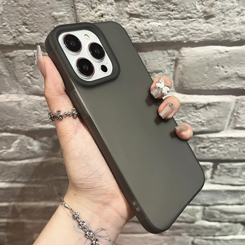 

Luxury Square Matte Silicone Soft Case For iPhone 16e 16 15 14 13 12 11 Pro Max Plus Transparent Cover Slim 16 Shell Shockproof