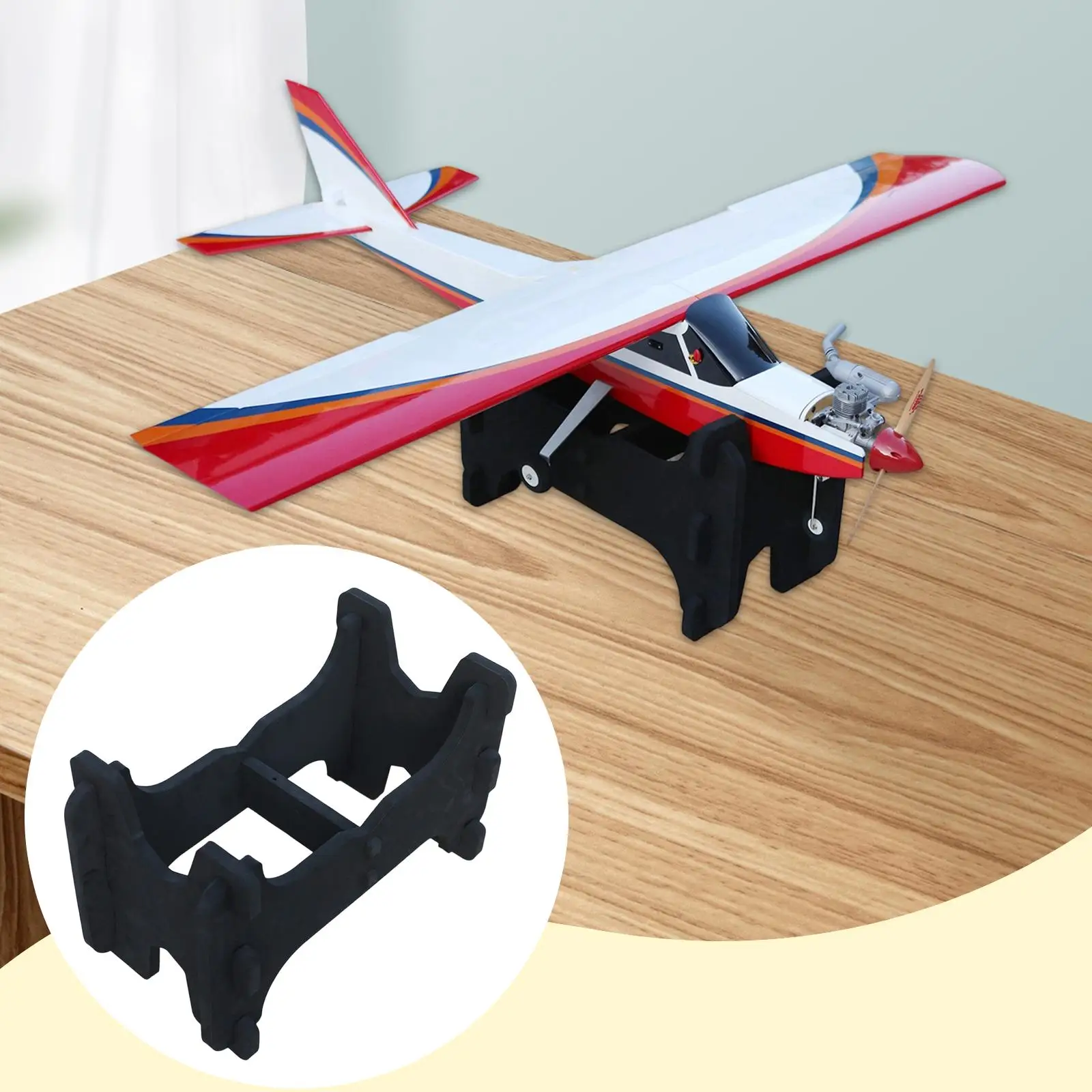 

RC Aircraft Model Plane EVA Foam Stand Professional Portable Replacement Double Slot Accessory Aircraft Bracket Airplane Stand
