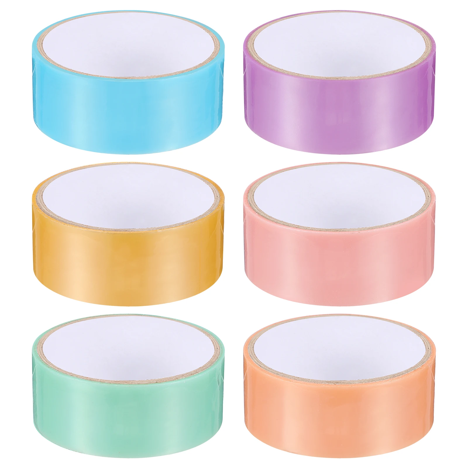 

6 Rolls Pearlized Sticky Ball Tape Colored Adhesive Craft Tapes for DIY Projects Funny Tapes Packaging Materials