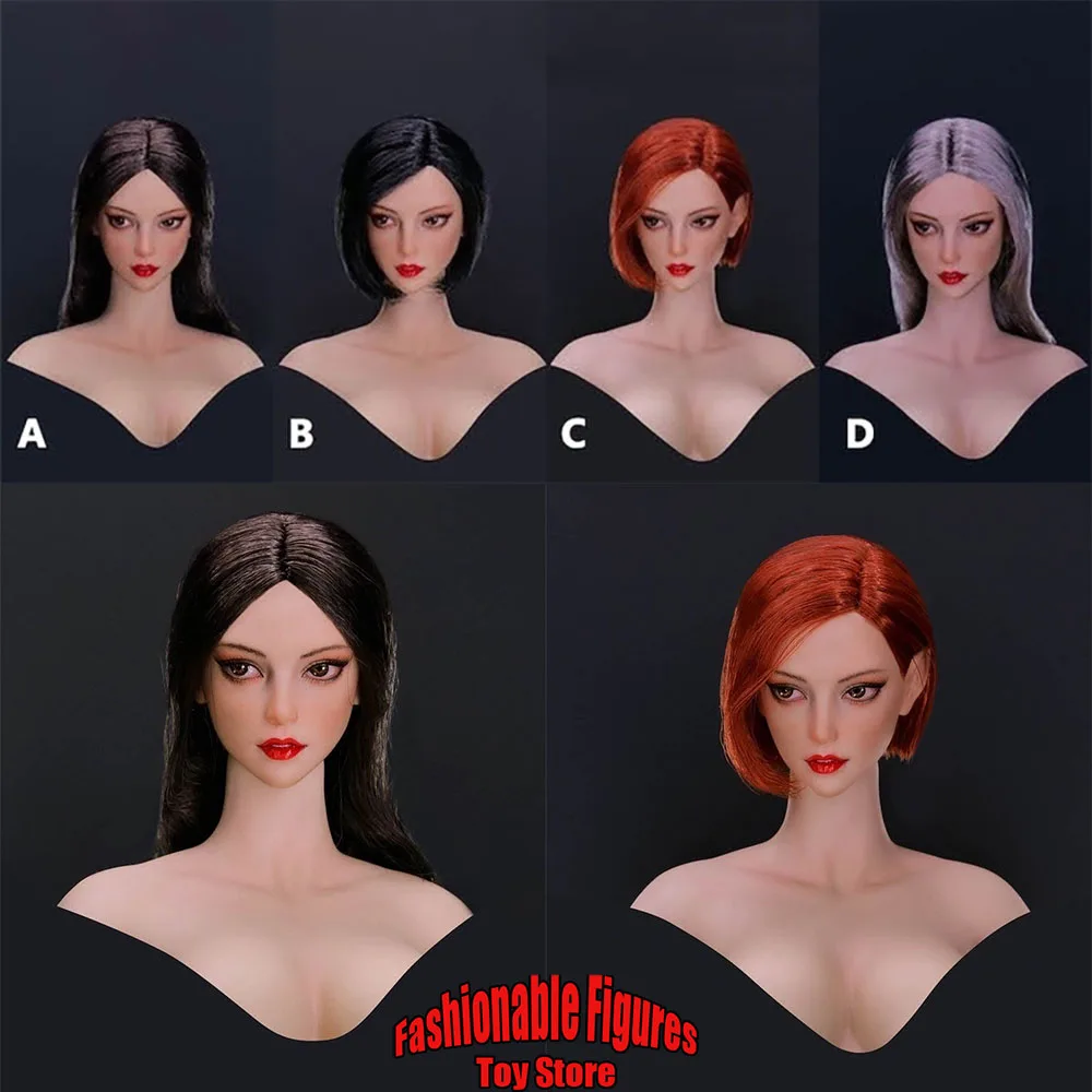 YMT088 1/6 Female Head Sculpt XiaoQian Charming Asian Beauty Hair Transplant Head Carving Model for 12