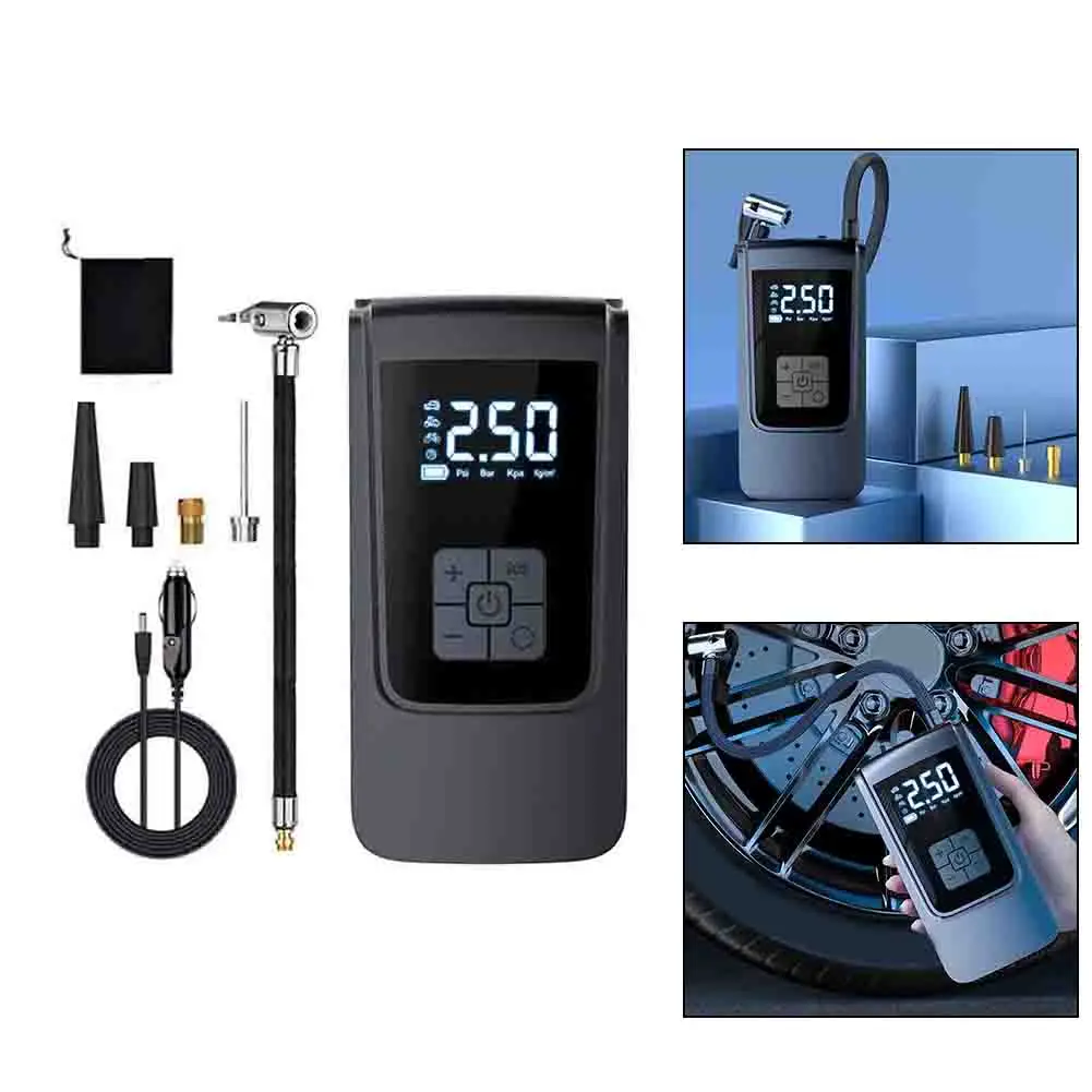 Tire Inflator Portable Air Compressor Car Tire With Digital LED Light DC12V 16*8.2*4.5cm  Parts  Accessories