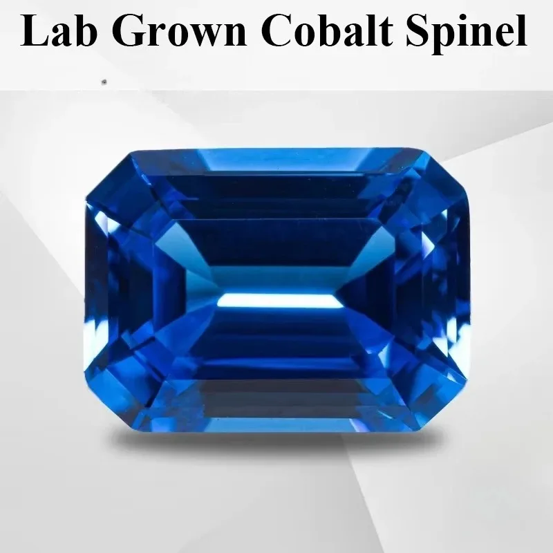 Emeralds Cut Lab Grown Cobalt Spinel Loose Gemstone For Jewelry Making Selectable Certificate