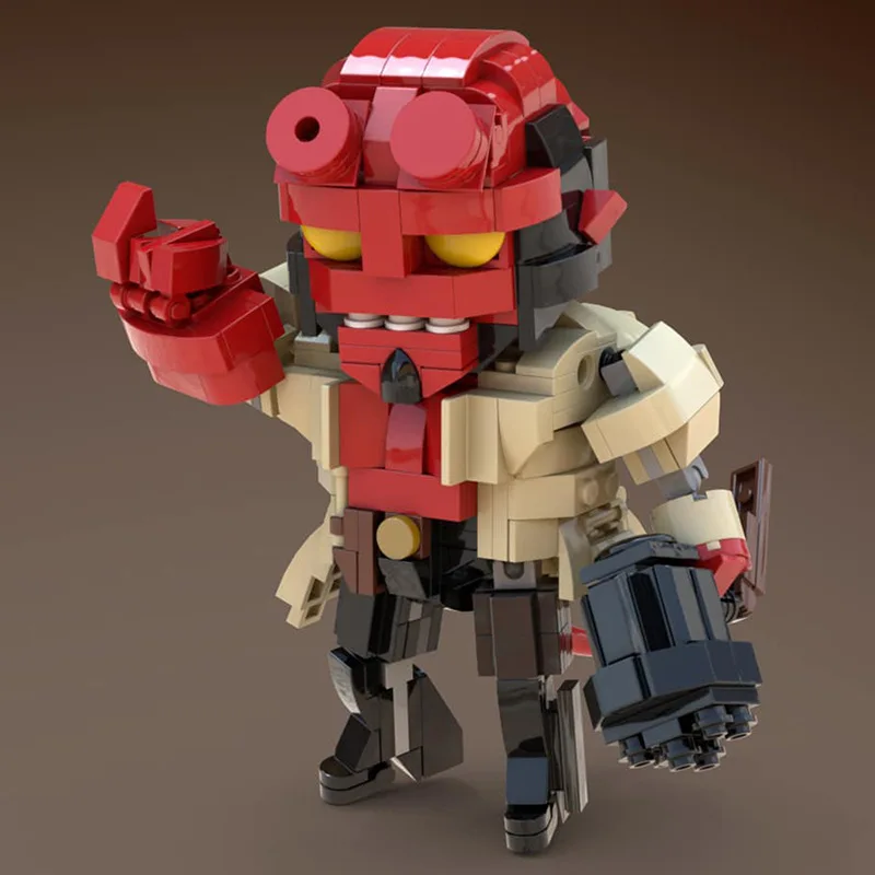 426PCS Moc Small Mecha Building Blocks Hellboy Hellblazer Plastic Building Blocks