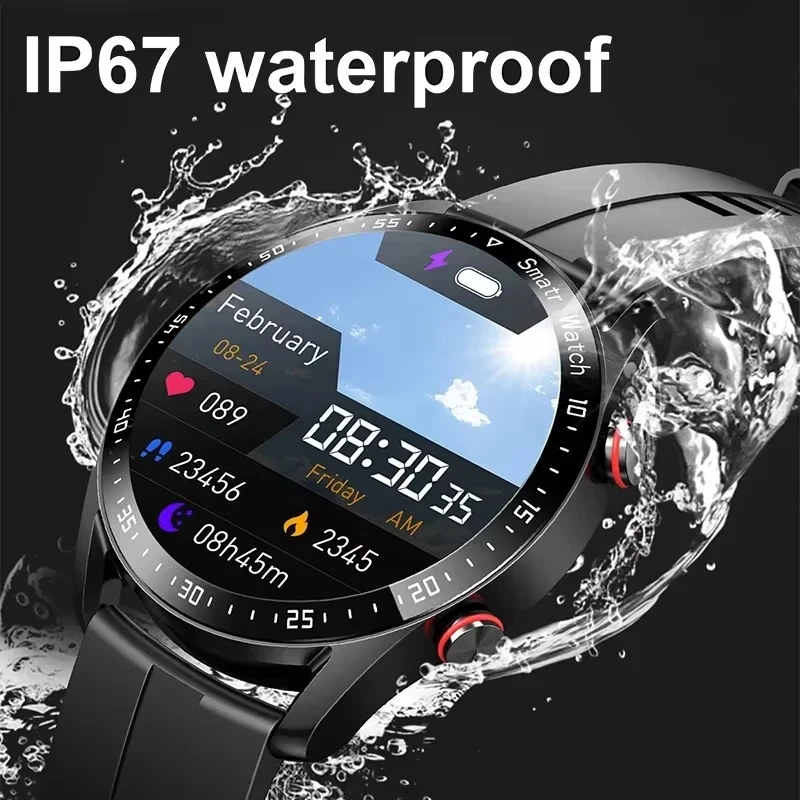 Blutdruck Fitness Sportuhren Sport Wasserdichte Intelligente Uhr Männer Gesundheit EKG + PPG Bluetooth Anruf Smart Watch