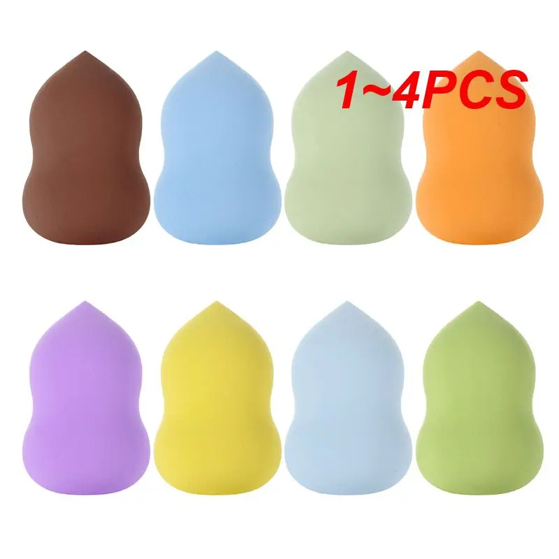 1~4PCS Sponge Cushion Soft Makeup Puff Cosmetic Tool Water Drop Puff Wet Dual Use Colorful