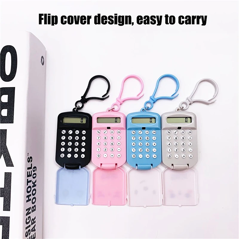 Portable Creative Mini Calculator Keychain Cartoon Cute Calculator Office Supplies Kawaii Mini Calculator School Supplies