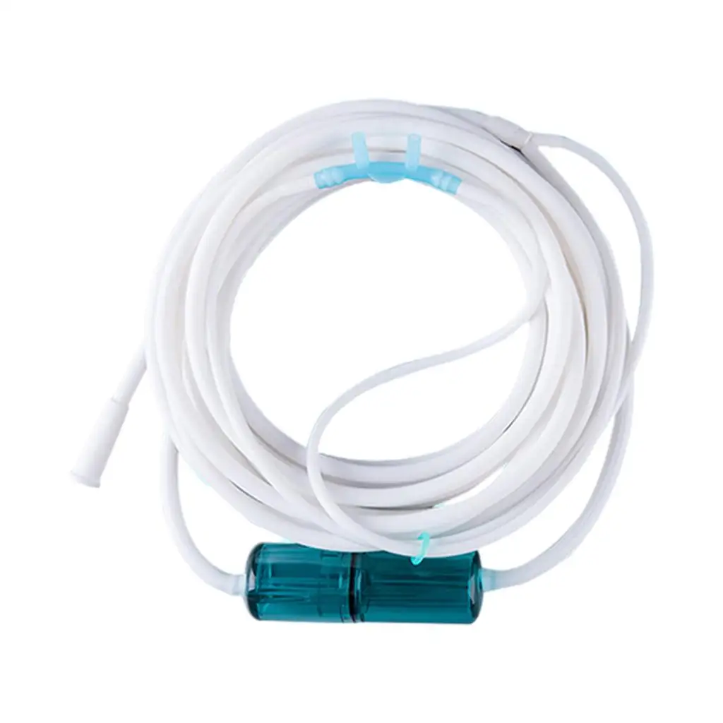 2M Silicone High-Flow Oxygen Nasal Cannula Oxygen Tube with Water Collector Standard Connector Straw Lightweight Tubing