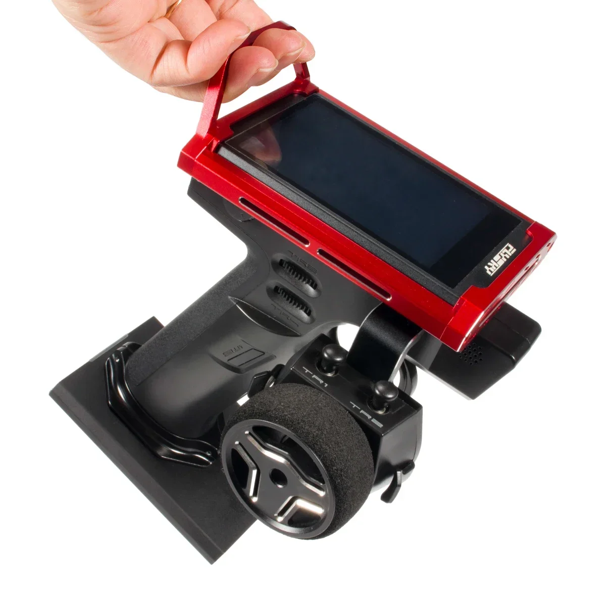 Aluminum Alloy Transmitter Protector Carrying Handle Steering Wheel for Flysky Noble Lite / NB4 / PRO Controller Screen Frame