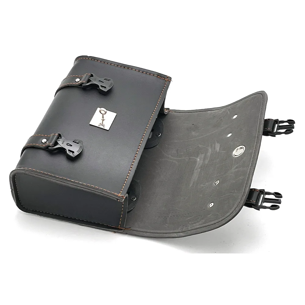 

G746 Material Electric Vehicle Modification Tool Saddle Edge Bag Burglar-Proof Lock Vintage Bike Motorcycle Hanging Bag PU