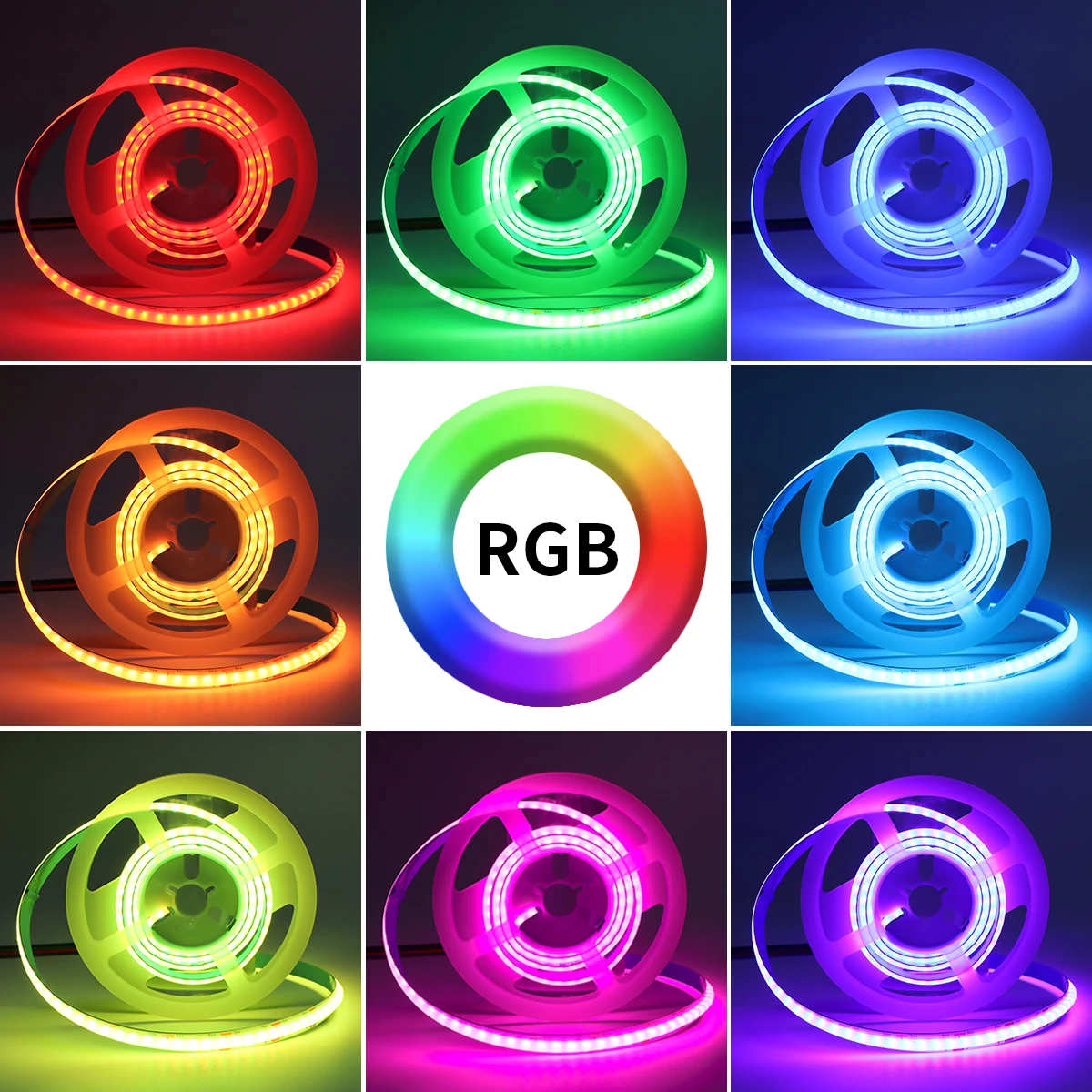 WIFI USB COB LED Strip Rgb led tape 5V DC 576LEDs FCOB Led lights decoration for TV Back Flexible Ra90 Work with Tuya Smart Life