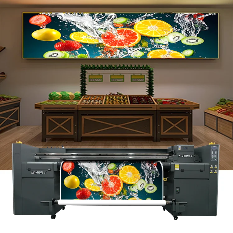 Myjet 6ft 1.8m UV Hybrid Roll to Roll and Flatbed Printer with I3200 for Wallpaper PVC Foam Board Acrylic Vinyl Printing