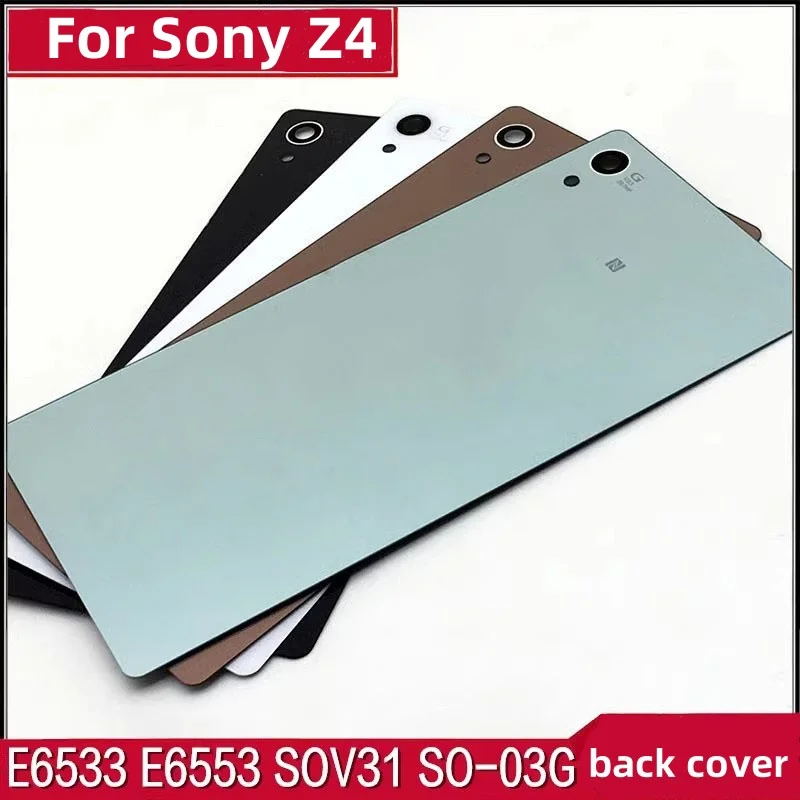 Задняя стеклянная задняя крышка корпуса для Sony XPERIA Z4 E6533 E6553 задняя крышка телефона задняя крышка корпуса Запасные части Крышка батарейного отсека