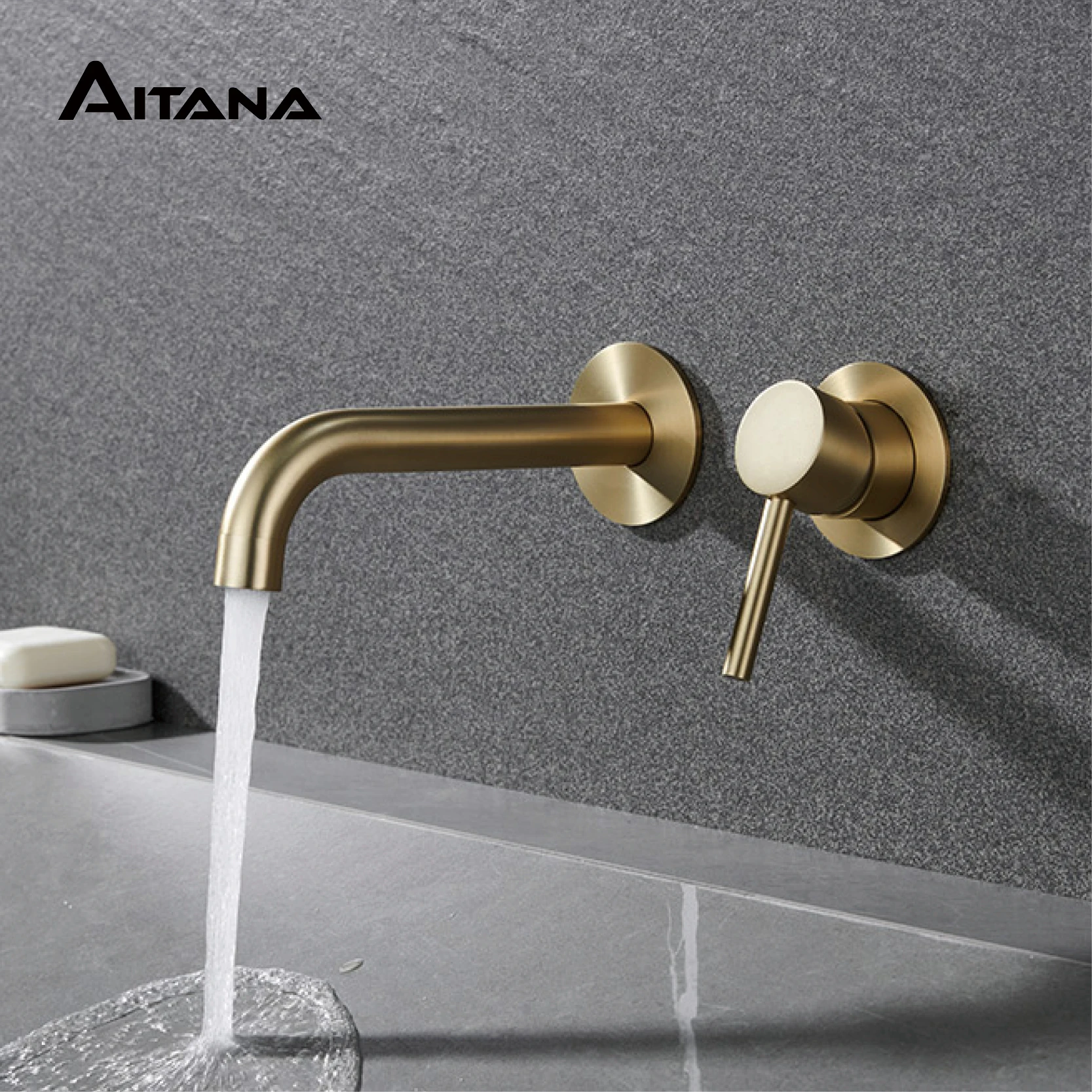 Imagem -03 - Torneira de Banheiro de Latão de Parede Torneira de Bacia Preta Design Oculto Alça Única de Furos Fria e Quente Controle Duplo Moderno