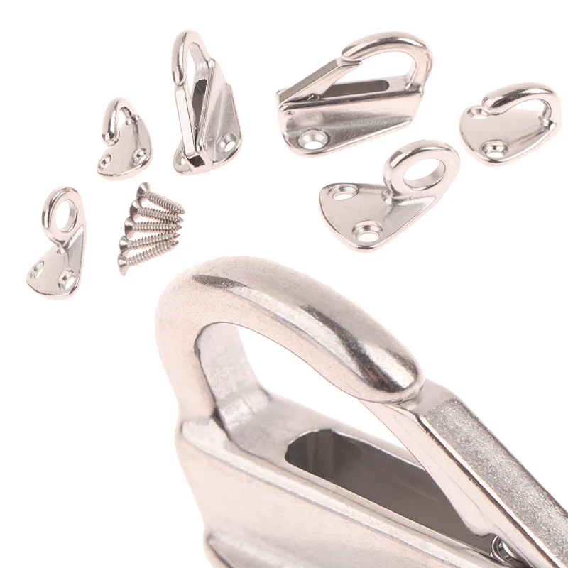 

2PCS 42.5mm Stainless Steel Spring Locked Hook Marine Boat Spring Snap Attach Rope Fending Hook Boat Hardware Accessories