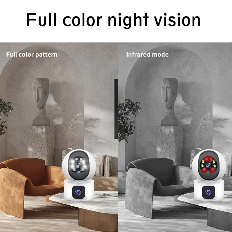 3mp Dubbele Lens Wifi Ptz Camera Indoor Ai Human Tracking Draadloze Beveiliging Bewaking Video Nachtzicht Ip Camera Babyfoon