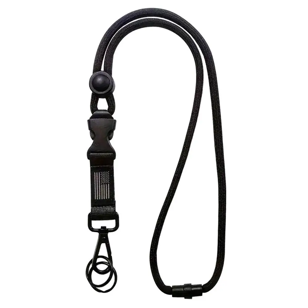 

Necklace Black ID Rope Adjustable Heavy Duty Neck Strap Keychain Holder Women Men