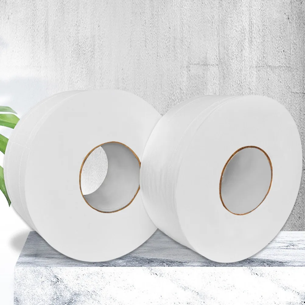 

2Pcs Large Diameter Soft Toilet Paper Rolls Made from Sustainable Wood Pulp for Home Office Bathroom Use Universal Fit All Age