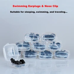 Swimming Ear Plug Nose Clip Silicone Earplugs Waterproof Swimming Pool Ear Plugs & Nose-Clip For Kids Adults Sleep Earplugs