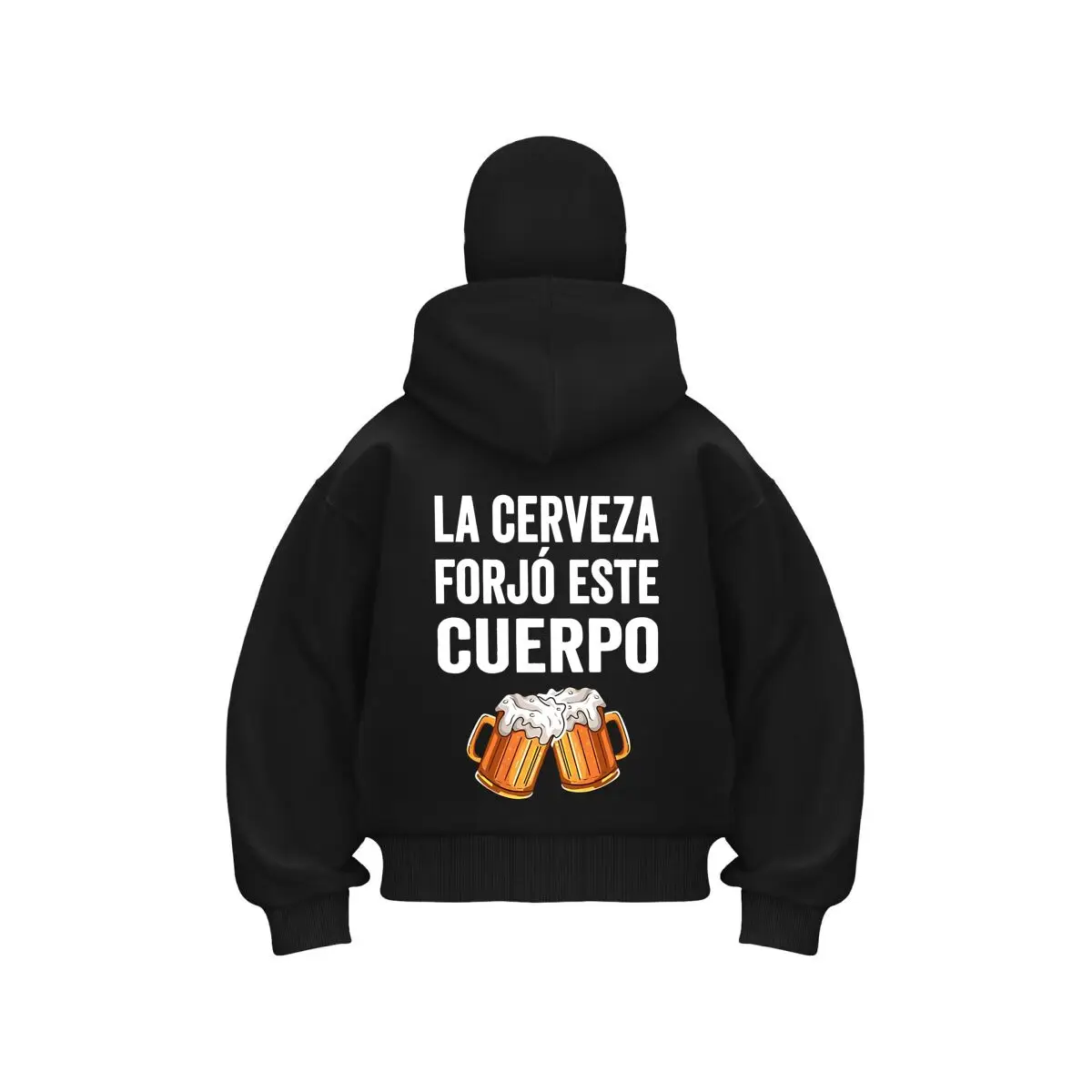 

Beer Built Body Humor - Inspired, 'La Cerveza Forjó Este Cuerpo' Design Double Hood Warm Outdoor Men's Winter Casual Sweatshirt