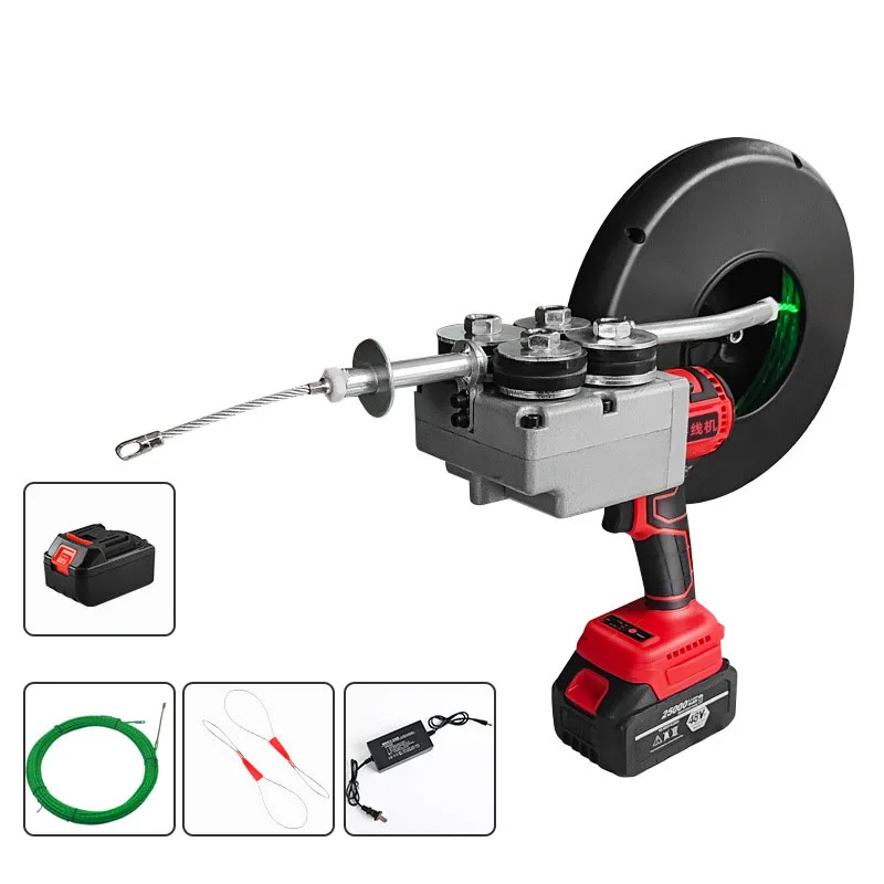 New Rechargeable Threading Machine Automatic Electric Puller Through Wall Lithium Power Threader 40m wire