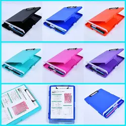 1 Pc Plastic Clipboard File Box Case Document File Folders Test Paper Organizer Writing Pad Stationery School Office Supplies