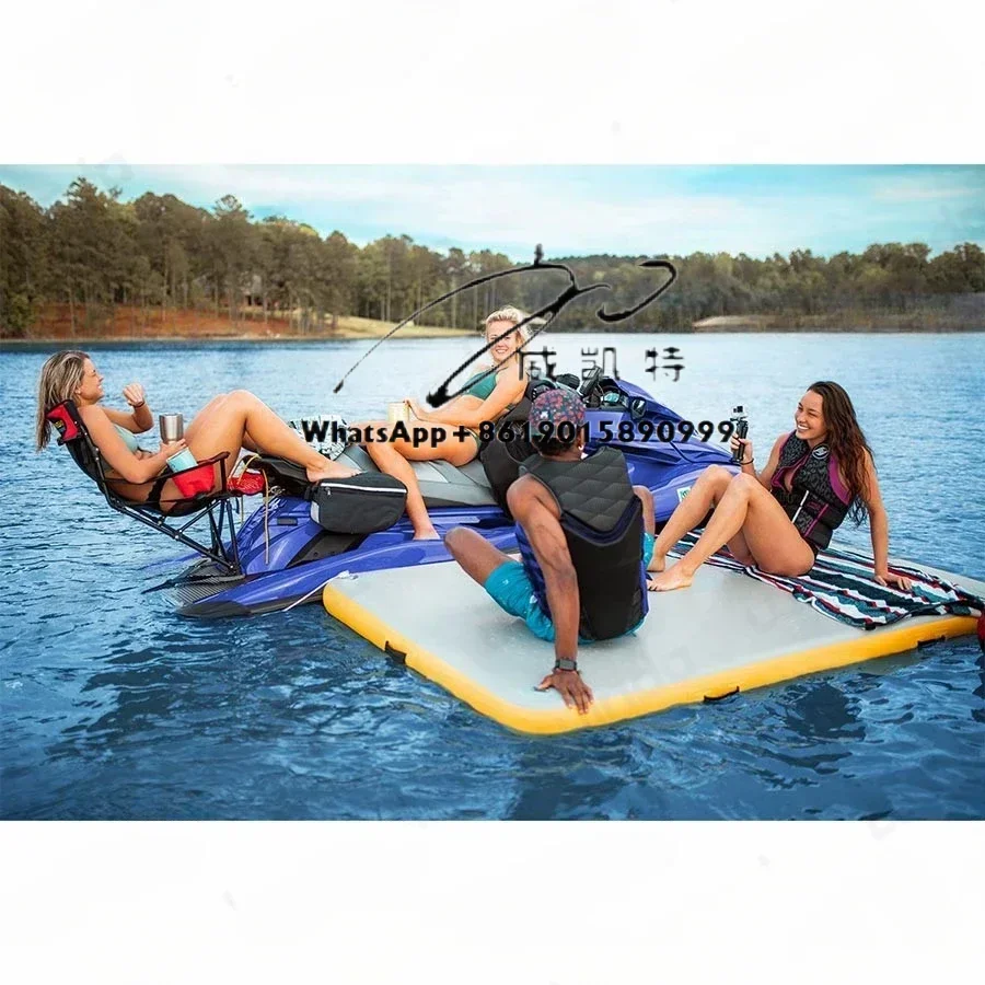 

250X200X20Cm Water Entertainment Inflatable Yacht Dock Drop Stitch Platform Floating Deck