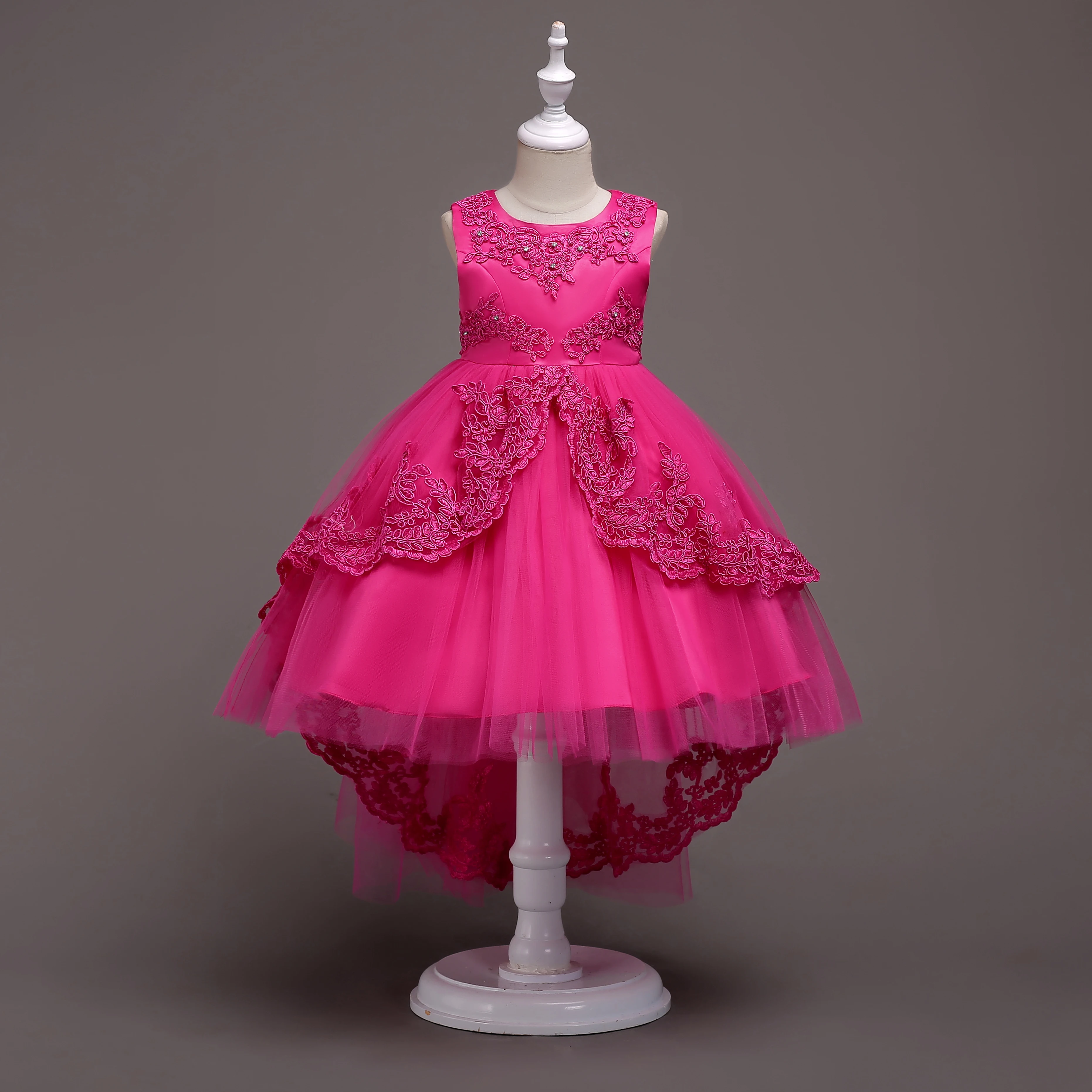 

6 Colors 110cm-170cm European and American Children's Skirt Princess Baby Girl Long Dress Performance Party Vestidos