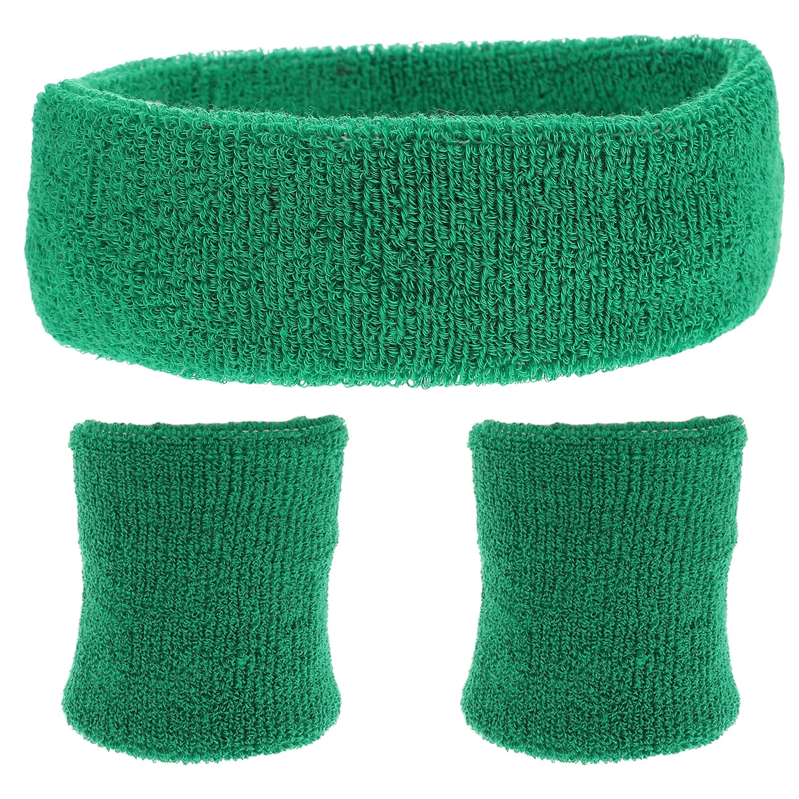 1Set Sports Headband Wristband Set Comfortable Sweat-Absorbing Elastic Fitness Wrist Strap Hairband for Golf Tennis Basketball