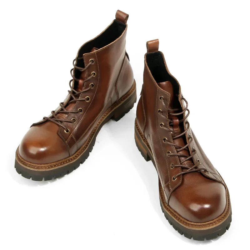

Retro style High quality cowhide men's boots retro men's shoes all genuine leather ankle motorcycle boots