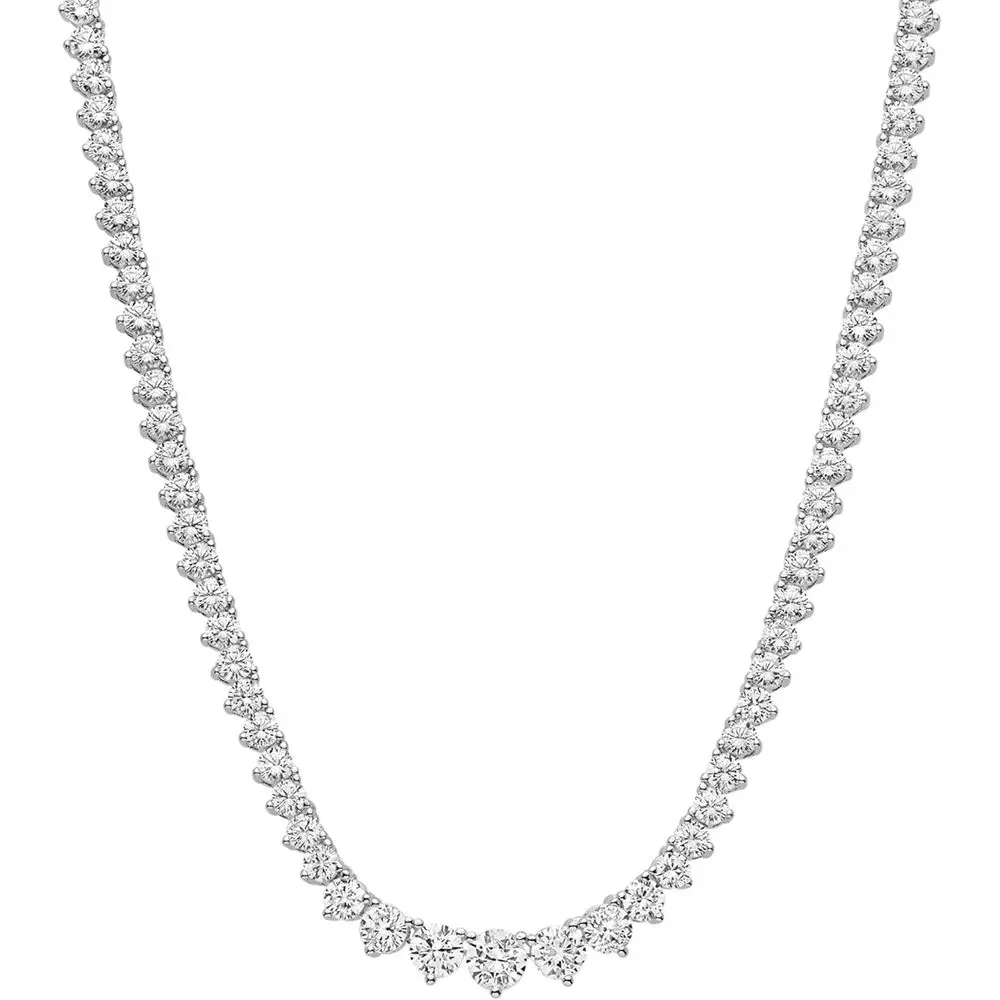 

14K Gold-Plated Tennis Bracelet with 5A CZ Diamonds, 3-5mm Stones, Adjustable 15-18 Length