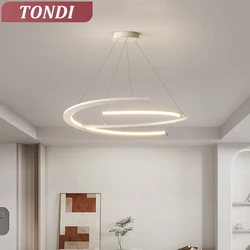 Modern LED Ceiling Chandelier White/Black Home Lighting Living Room Bedroom Dining Room Room Decoration Indoor Lighting Lamp