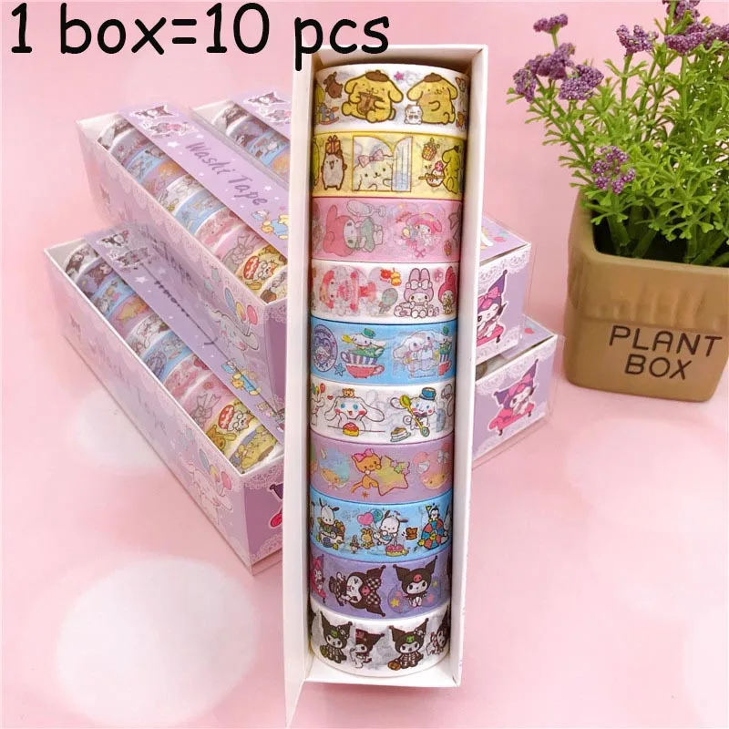 60pcs/lot Sanrio Kitty Washi Stickers Tape Cute Melody Pochacco Scrapbooking DIY Diary Decorative Sticker Album Stick Label