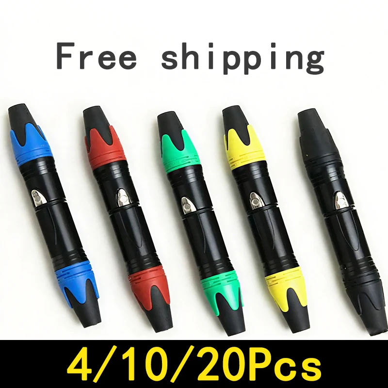 

4/10/20pcs XLR 3Pin Audio Microphone Cable Connector Male+Female Welding Plug Adapter High Quality Zinc Alloy Shell