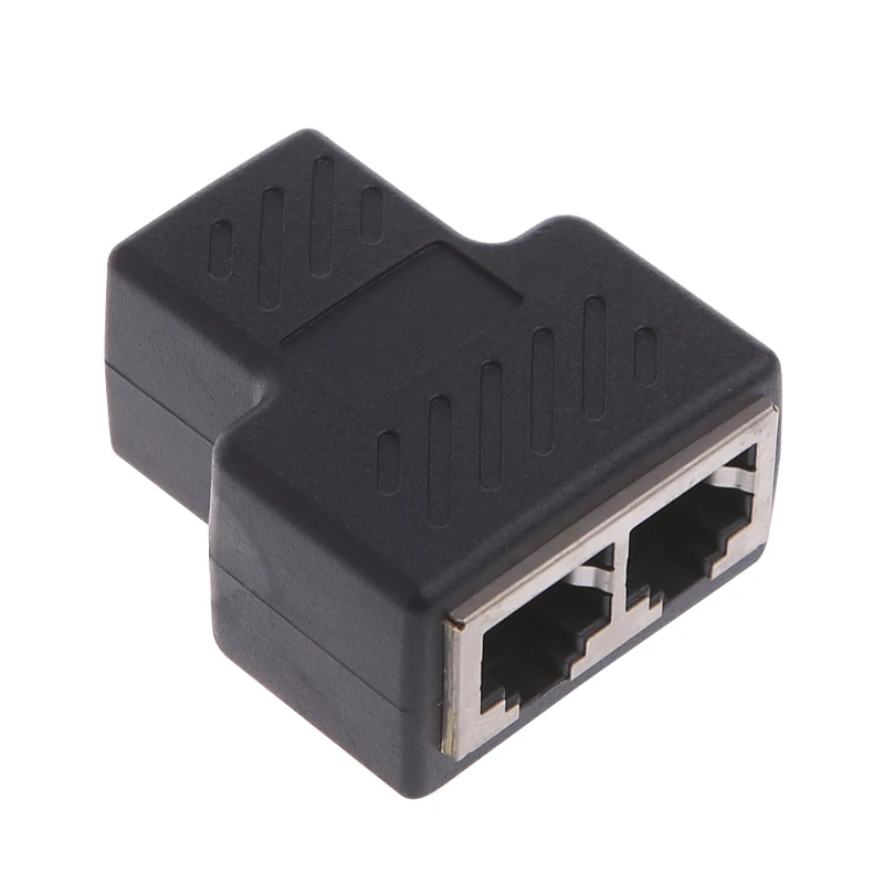 RJ45 Splitter Connector Adapter 1 to 2 Ways Ethernet Splitter Coupler Plug for Play Ethernet Extender Converter for Lapt